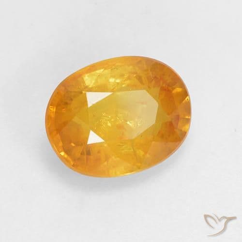 1.70ct Natural Golden Orange Sapphire, Oval Cut, 7.9x6.2 mm