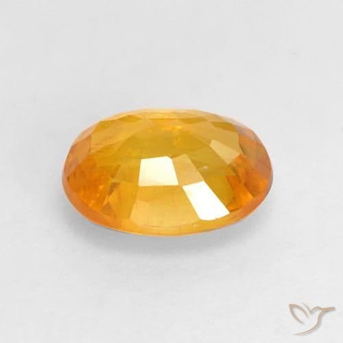 1.70ct Natural Golden Orange Sapphire, Oval Cut, 7.9x6.2 mm