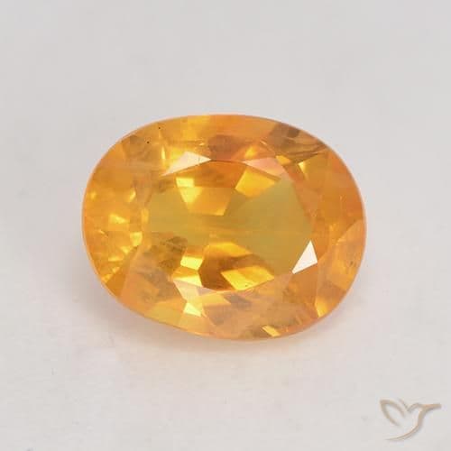 1.51ct Natural Medium Orange Sapphire, Oval Cut, 7.9x6.2 mm