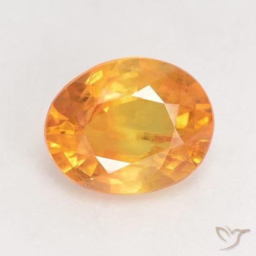 1.78ct Natural Medium Orange Sapphire, Oval Cut, 8.3x6.7 mm