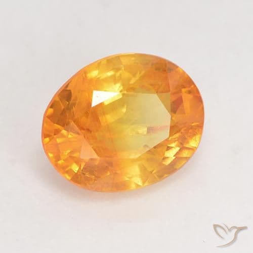 1.78ct Natural Medium Orange Sapphire, Oval Cut, 8.3x6.7 mm