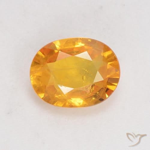 1.70ct Natural Golden Orange Sapphire, Oval Cut, 7.9x6.2 mm