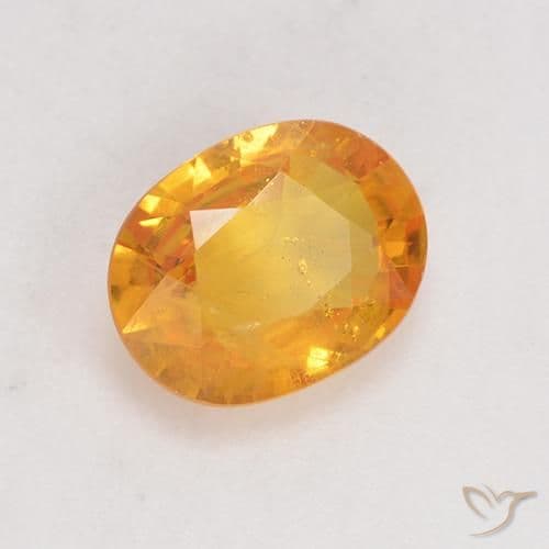 1.40ct Natural Orange-Gold Sapphire, Oval Cut, 7.8x6.1 mm