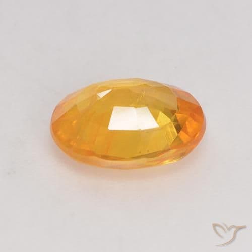 1.40ct Natural Orange-Gold Sapphire, Oval Cut, 7.8x6.1 mm