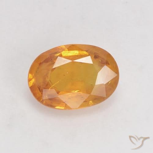 0.92ct Natural Orange-Gold Sapphire, Oval Cut, 7x4.8 mm