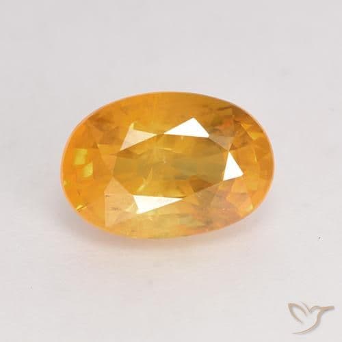 1.50ct Natural Medium Orange Sapphire, Oval Cut, 7.6x5.3 mm