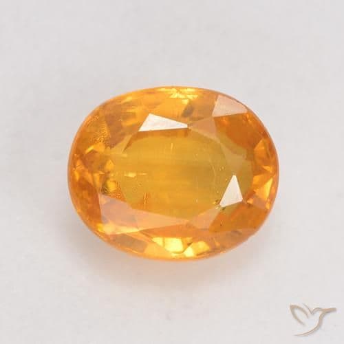 0.98ct Natural Medium Orange Sapphire, Oval Cut, 6.1x5 mm
