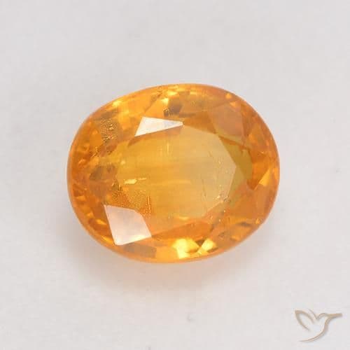 0.98ct Natural Medium Orange Sapphire, Oval Cut, 6.1x5 mm