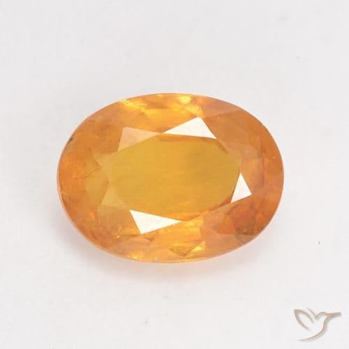 1.63ct Natural Orange-Gold Sapphire, Oval Cut, 8.2x6.2 mm