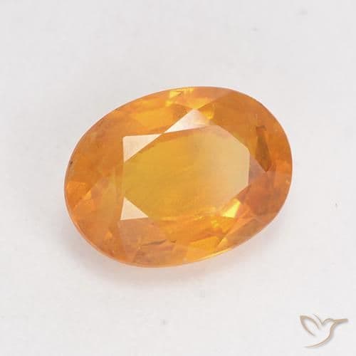 1.63ct Natural Orange-Gold Sapphire, Oval Cut, 8.2x6.2 mm