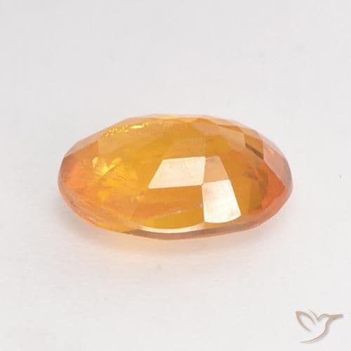 1.63ct Natural Orange-Gold Sapphire, Oval Cut, 8.2x6.2 mm