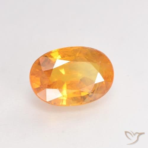 1.26ct Natural Medium Orange Sapphire, Oval Cut, 7.1x4.9 mm