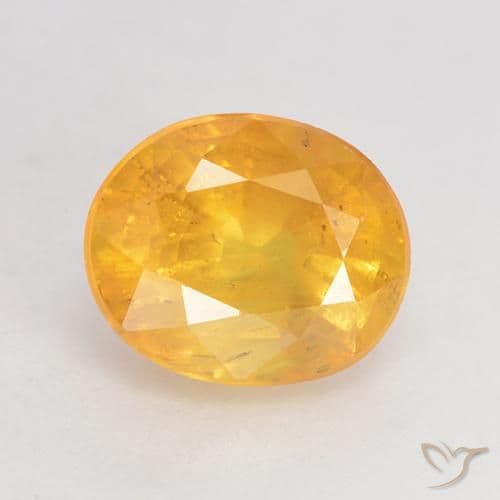 1.75ct Natural Golden Orange Sapphire, Oval Cut, 7.3x6.1 mm