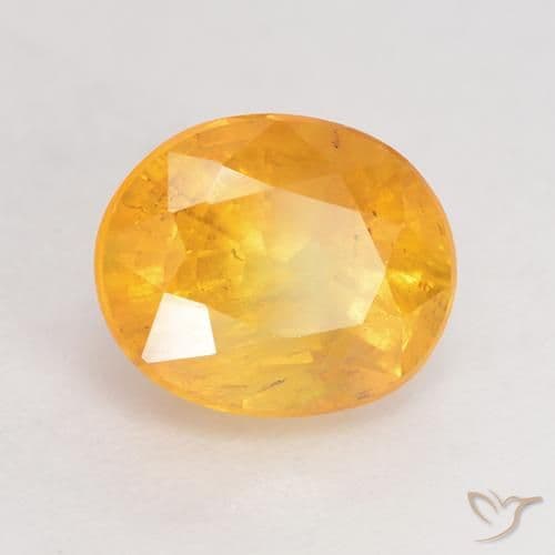 1.75ct Natural Golden Orange Sapphire, Oval Cut, 7.3x6.1 mm