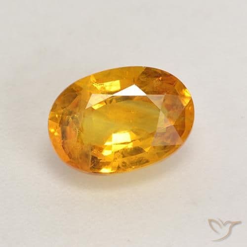 1.43ct Natural Orange-Gold Sapphire, Oval Cut, 7.8x5.5 mm