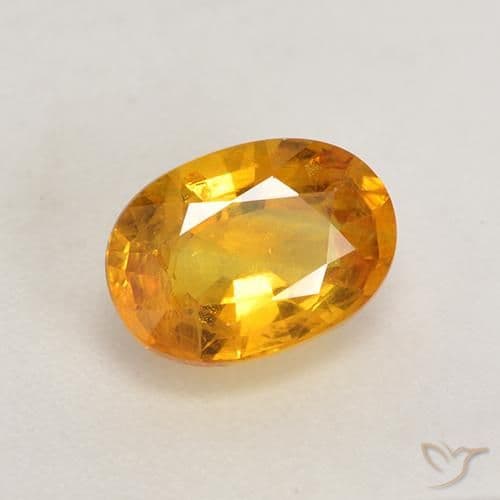 1.43ct Natural Orange-Gold Sapphire, Oval Cut, 7.8x5.5 mm