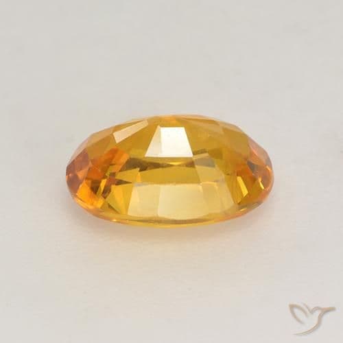 1.43ct Natural Orange-Gold Sapphire, Oval Cut, 7.8x5.5 mm