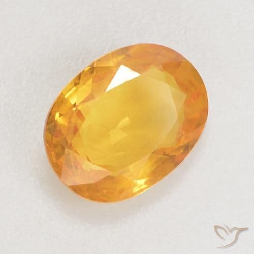 1.42ct Natural Golden Orange Sapphire, Oval Cut, 8.1x6.2 mm