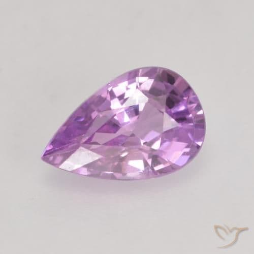 0.48ct Reddish Purple Sapphire, Pear Shape, 6.4x4.2 mm