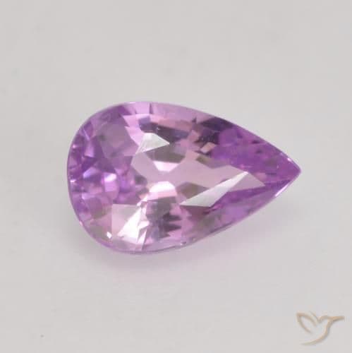 0.63ct Pinkish Violet Purple Sapphire, Pear Shape, 6.5x4.2 mm