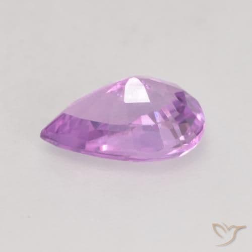 0.63ct Pinkish Violet Purple Sapphire, Pear Shape, 6.5x4.2 mm