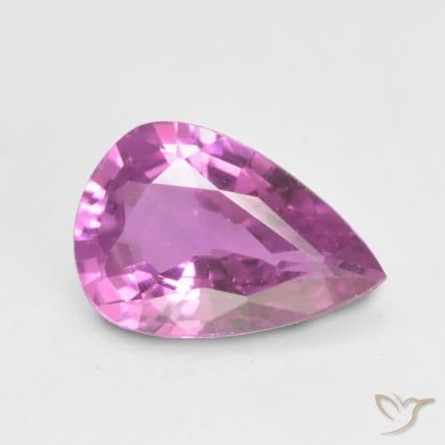 0.59ct Medium Purple Sapphire, Pear Shape, 6.4x4.5 mm