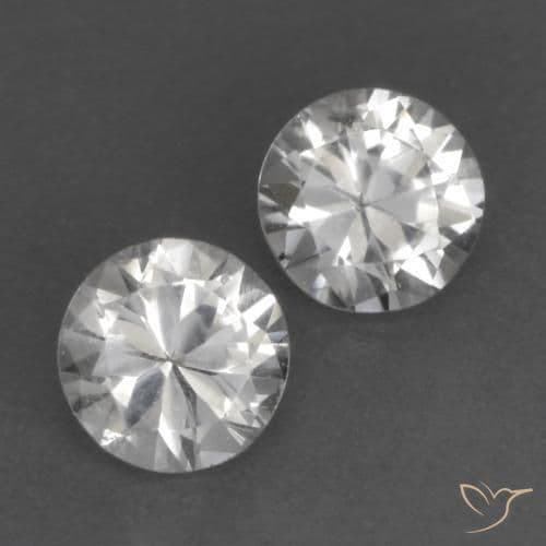 0.68ct Natural White Sapphire, Round Cut, 4.28 mm