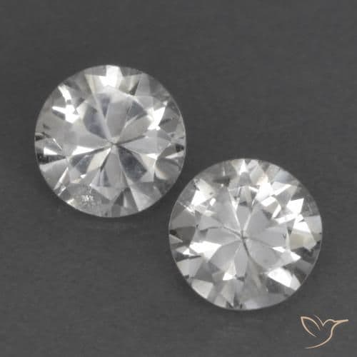 0.68ct Natural White Sapphire, Round Cut, 4.28 mm