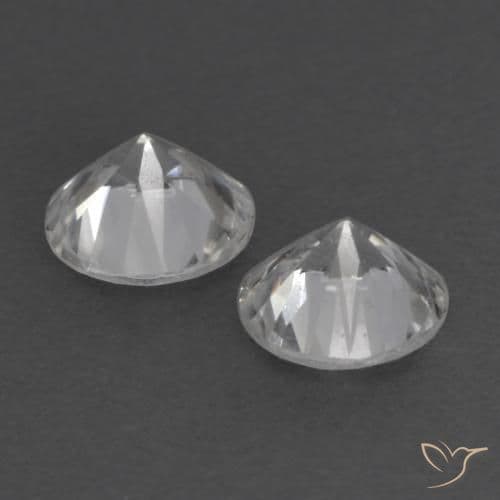 0.68ct Natural White Sapphire, Round Cut, 4.28 mm