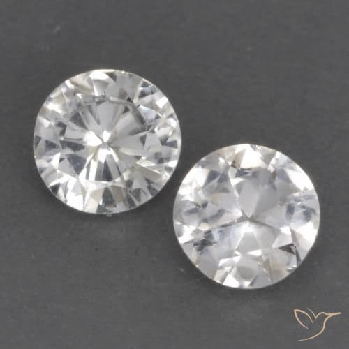 0.78ct Natural White Sapphire, Round Cut, 4.43 mm