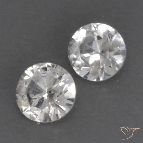 0.78ct Natural White Sapphire, Round Cut, 4.43 mm