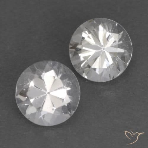 0.77ct Natural White Sapphire, Round Cut, 4.29 mm