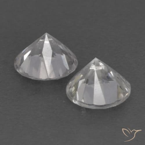 0.77ct Natural White Sapphire, Round Cut, 4.29 mm