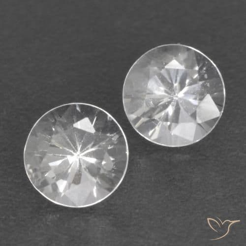 0.71ct Natural White Sapphire, Round Cut, 4.14 mm
