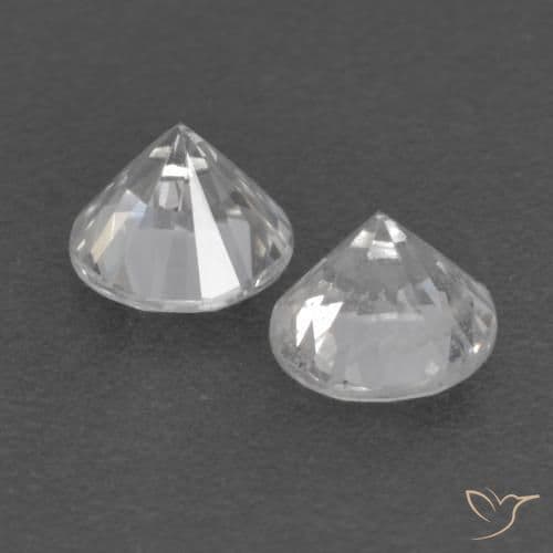 0.71ct Natural White Sapphire, Round Cut, 4.14 mm