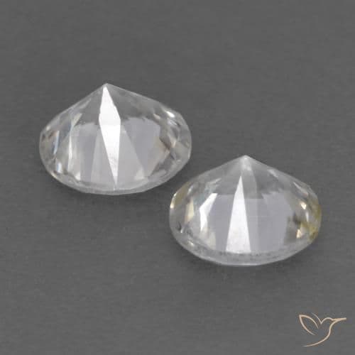 0.75ct Natural White Sapphire, Round Cut, 4.34 mm
