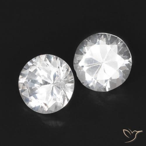0.68ct Natural White Sapphire, Round Cut, 4.21 mm