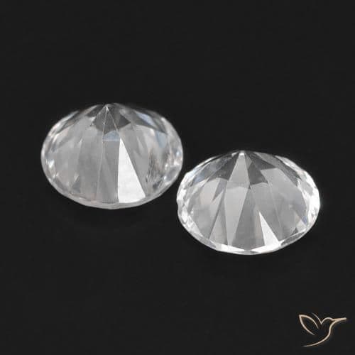 0.68ct Natural White Sapphire, Round Cut, 4.21 mm