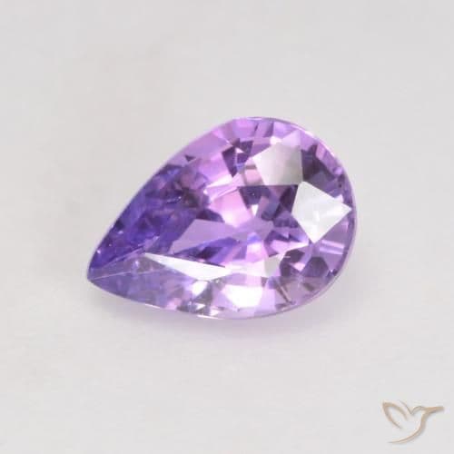 0.64ct Medium Violet Sapphire, Pear Shape, 6.2x4.4 mm