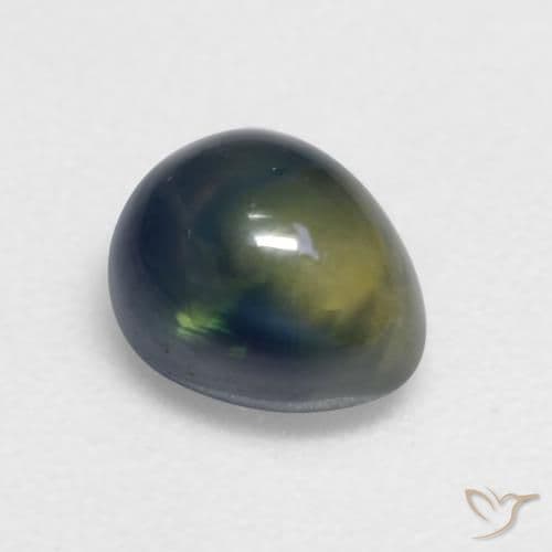 1.39ct Natural Dark Green Sapphire, Pear Shape, 6.3x5.2 mm