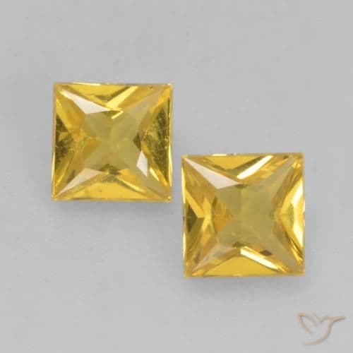 2.32ct Natural Golden Sapphire, Square, 3.5x3.5 mm