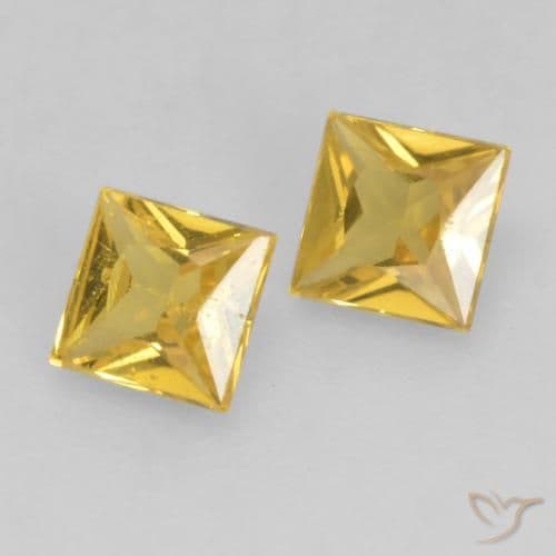 0.55ct Natural Golden Sapphire, Square, 3.5x3.5 mm