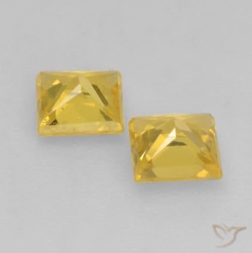 0.55ct Natural Golden Sapphire, Square, 3.5x3.5 mm