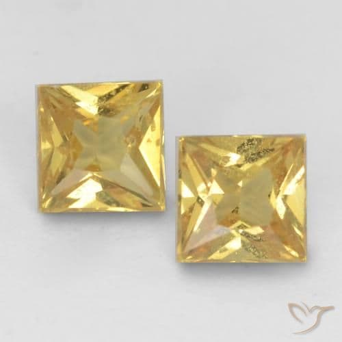 2.32ct Natural Golden Sapphire, Square, 3.5x3.5 mm