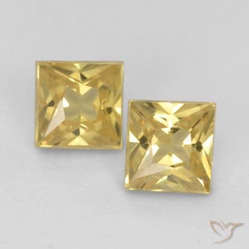 0.56ct Natural Golden Sapphire, Square, 3.2x3.2 mm