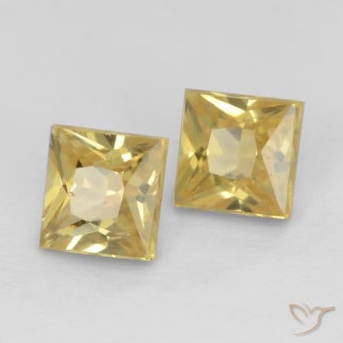0.56ct Natural Golden Sapphire, Square, 3.2x3.2 mm