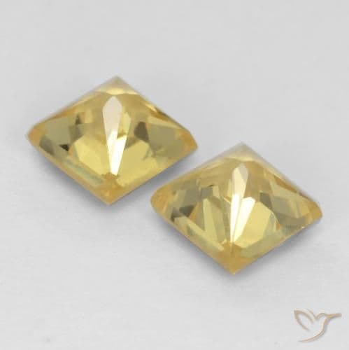 0.56ct Natural Golden Sapphire, Square, 3.2x3.2 mm