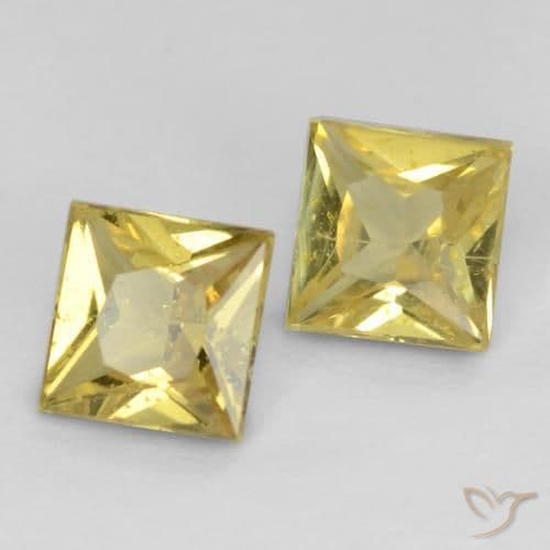 0.59ct Natural Mustard Yellow Sapphire, Square, 3.6x3.5 mm