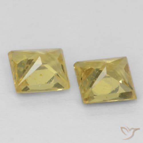 0.59ct Natural Mustard Yellow Sapphire, Square, 3.6x3.5 mm