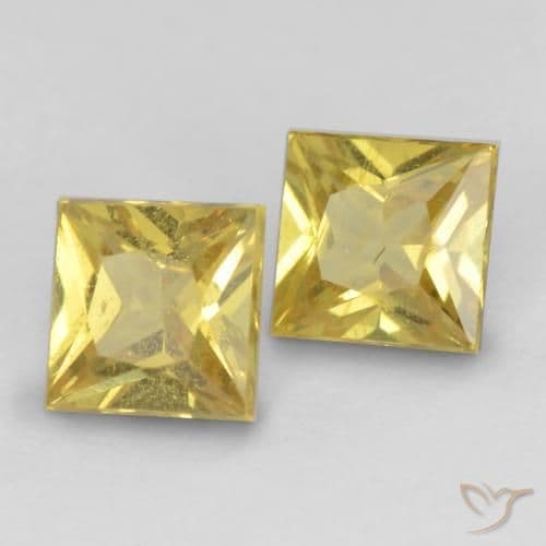 0.62ct Natural Light Yellow Sapphire, Square, 3.6x3.5 mm
